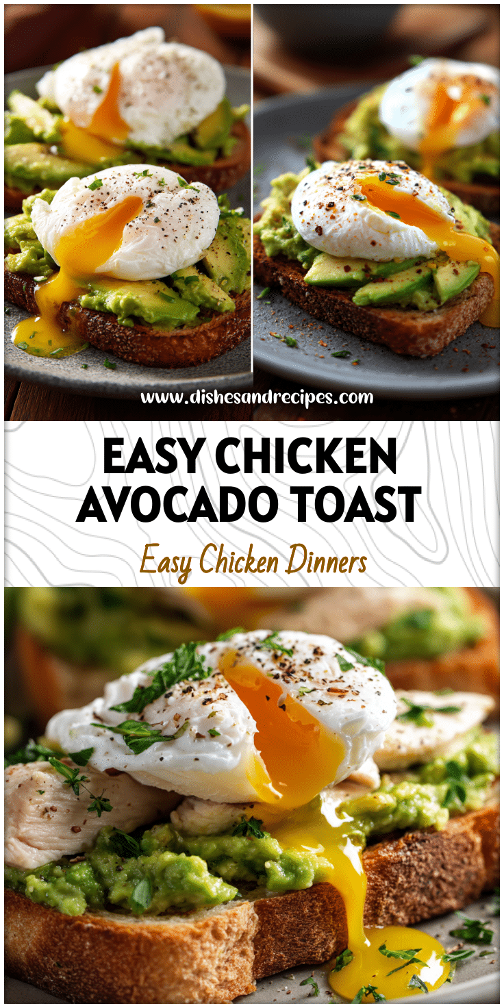 Chicken Avocado Toast with Poached Egg – Fresh and Easy Breakfast Inspiration